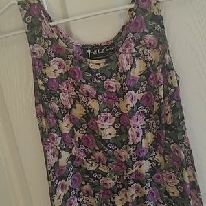 Vintage All The Jazz Purple Floral Midi-Dress